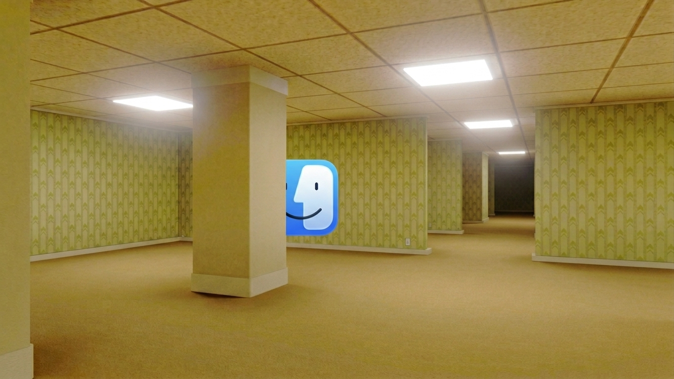 Finder peeking in the backrooms.
